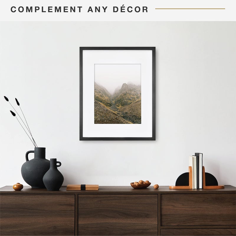 MCS Art Frame with Mat Opening, Black, 16 x 20 in - Image 2